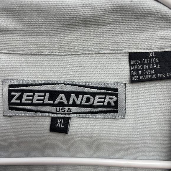 Vintage Zeelander Surfer Shirt Mens XL Blue Cotton Short Sleeve Button Up AOP - Picture 3 of 9